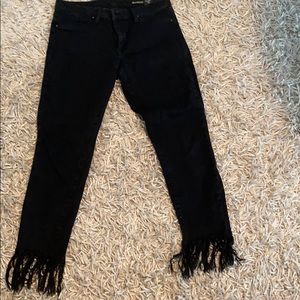 Blank nyc black jeans with fringe at the ankles